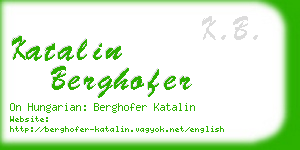 katalin berghofer business card